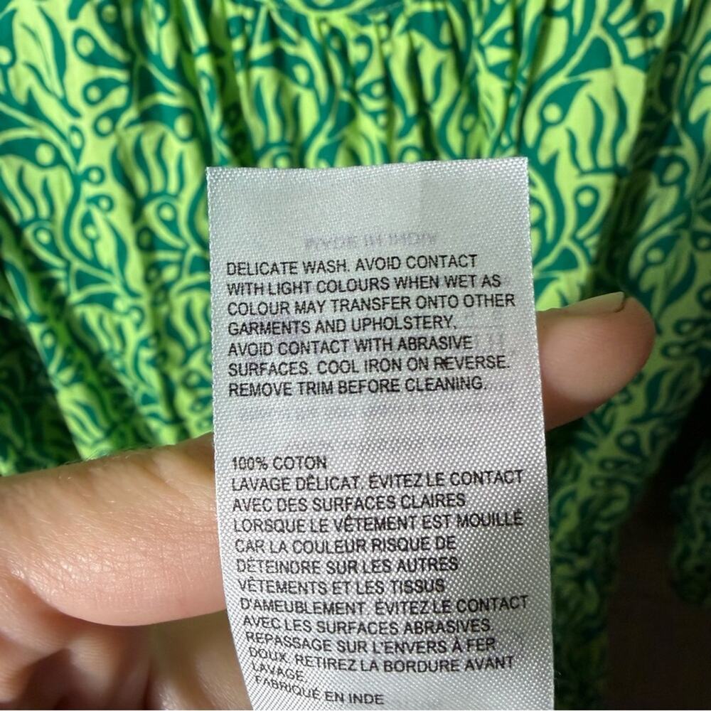Whistles Green Climbing Vine Trapeze Midi Dress Size Large - Picture 8 of 12